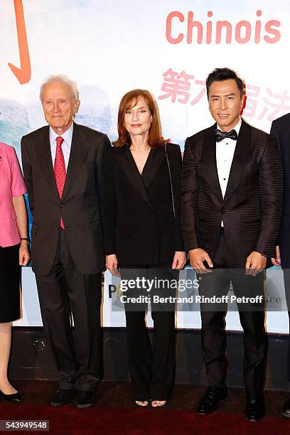Co-President of the Festival and President of Pathe Jerome Seydoux, Isabelle Huppert and Donnie Yen attend the 6th Chinese Film Festival : Photocall...