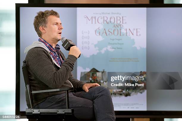 Writer/director Michel Gondry attends the AOL Build Series to discuss his new film "Microbe And Gasoline" at AOL Studios In New York on June 30, 2016...