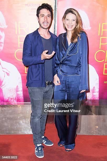 Actor Jeremie Elkaim aand Actress Camille Japy attend "Irreprochable" Paris Premiere at UGC Cine Cite des Halles on June 30, 2016 in Paris, France.