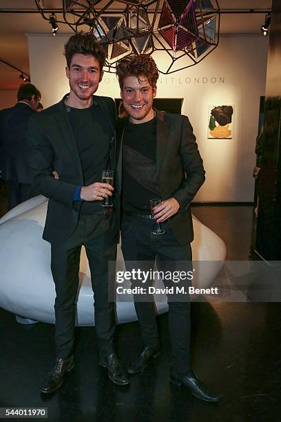 Joe Kennedy and Jonny Burt attend a private collectors dinner to celebrate the opening of "Radical Presence" curated by Kate Linfoot at The Unit on...