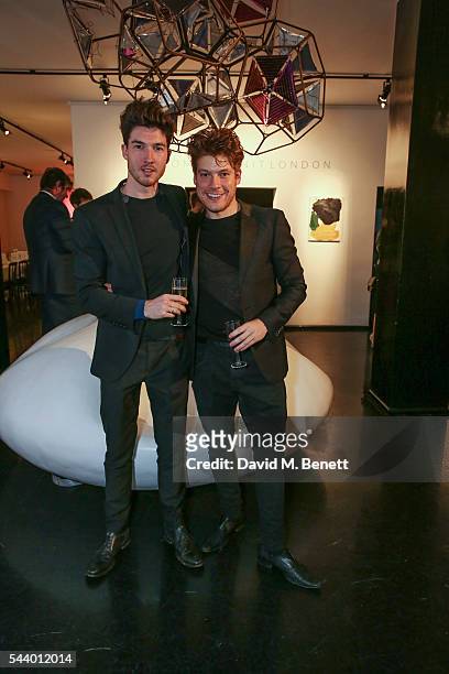 Joe Kennedy and Jonny Burt attend a private collectors dinner to celebrate the opening of "Radical Presence" curated by Kate Linfoot at The Unit on...