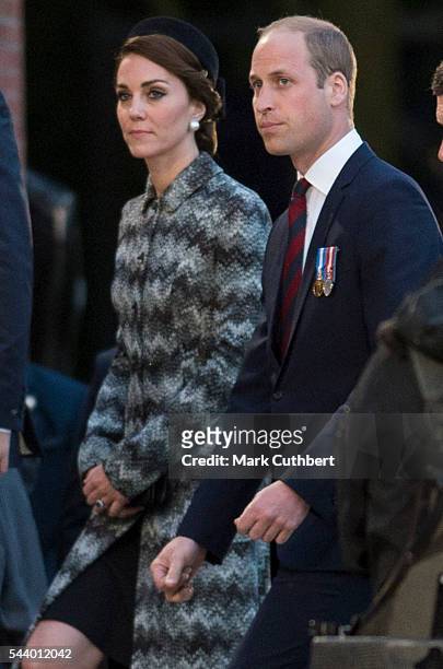 Prince William, Duke of Cambridge and Catherine, Duchess of Cambridge attend a Vigil at The Commonwealth War Graves Commission Thiepval Memorial for...