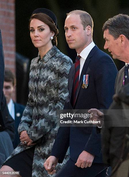 Prince William, Duke of Cambridge and Catherine, Duchess of Cambridge attend a Vigil at The Commonwealth War Graves Commission Thiepval Memorial for...