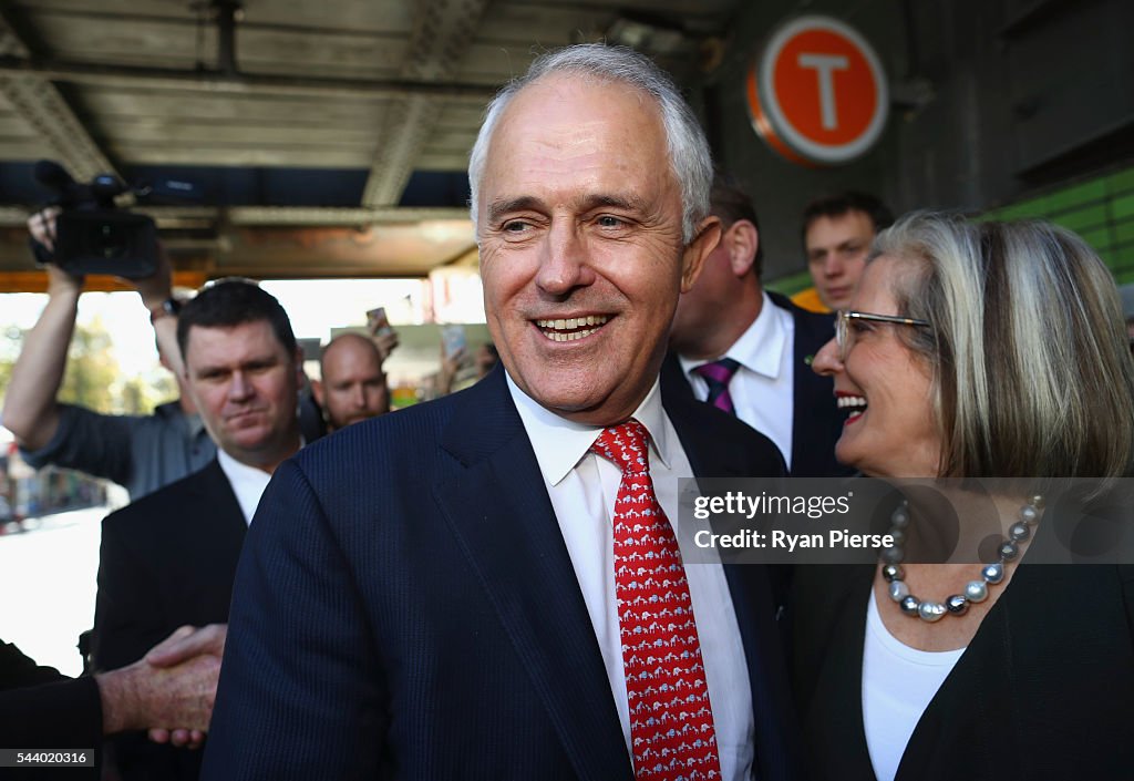 Malcolm Turnbull Campaigns On Election Day Eve