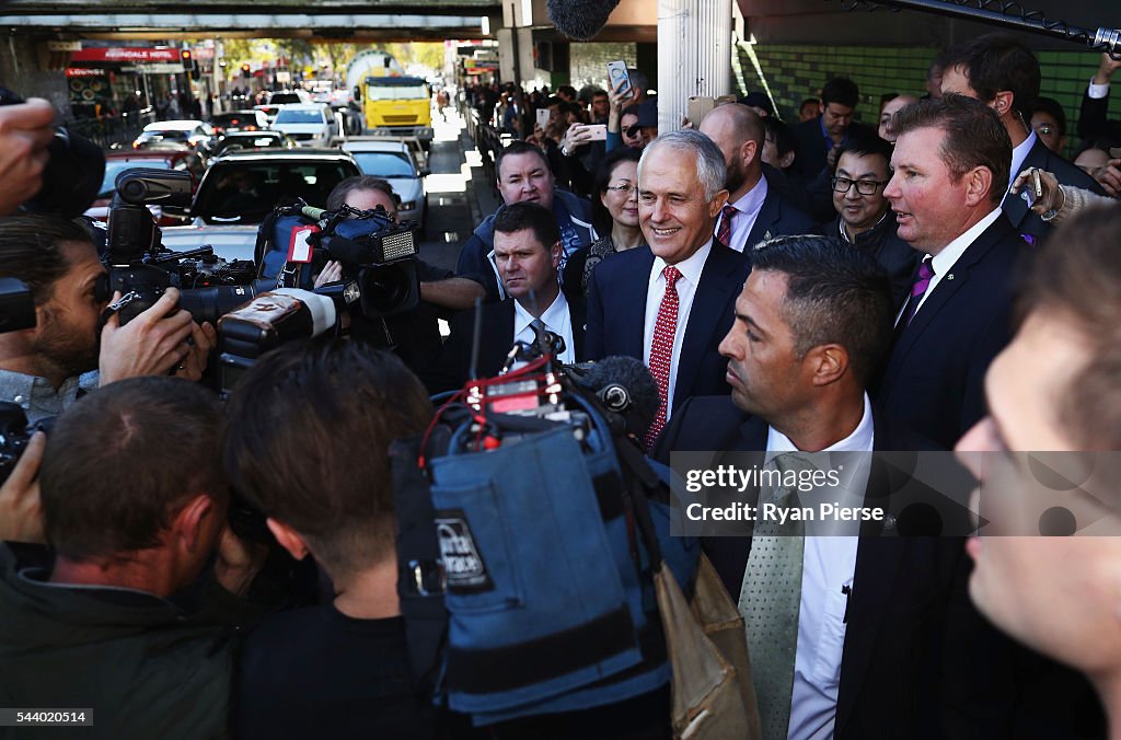 Malcolm Turnbull Campaigns On Election Day Eve