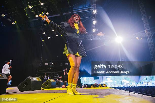 Santigold performs on the Arena stage during Roskilde Festival 2016 on June 30, 2016 in Roskilde, Denmark.