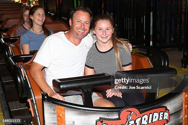 Chris Harrison and Taylor Harrison attend the relaunch of GhostRider at Knott's Berry Farm on June 30, 2016 in Buena Park, California.