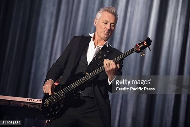 Martin Kemp of Spandau Ballet performing live at Pala Alpitour in Torino. Spandau Ballet are an English band formed in London in the late 1970s. The...