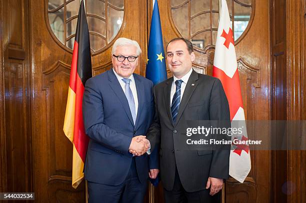 German Foreign Minister Frank-Walter Steinmeier gets together with Dimitri Kumsischwili , Debuty Prime Minister of Georgia, on July 01, 2016 in...