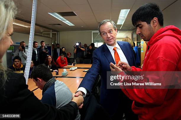 Opposition Leader, Australian Labor Party Bill Shorten visits Northcott disability support centre in Parramatta on July 1, 2016 in Sydney,...