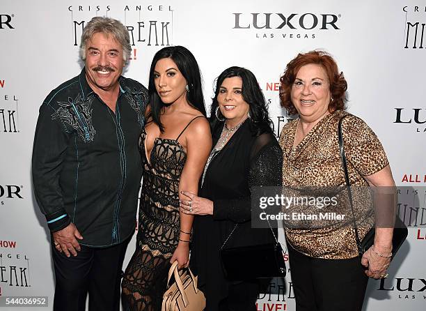 Singer Tony Orlando, his daugher Jenny Orlando, his wife Francine Orlando and television personality Concetta "Aunt Chippy" Potenza attend the world...