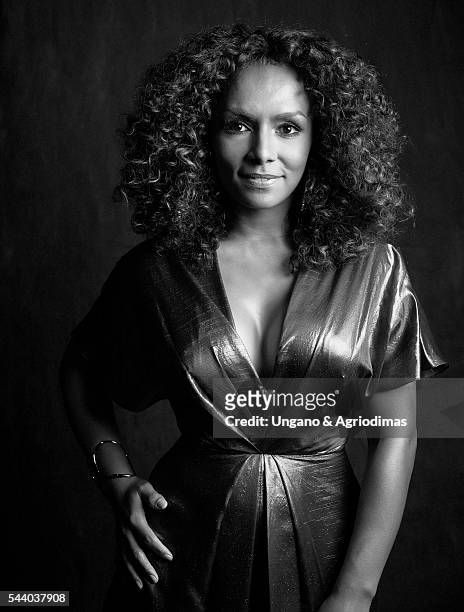 Janet Mock poses for a portrait at Logo's "Trailblazer Honors" on June 23 in the Cathedral of St. John the Divine in New York City.