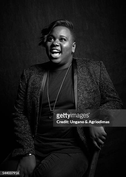 Alex Newell poses for a portrait at Logo's "Trailblazer Honors" on June 23 in the Cathedral of St. John the Divine in New York City.