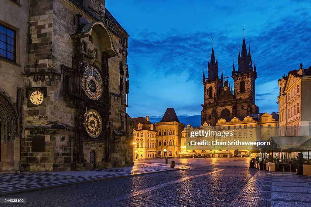 Old Town Square and Tyn Church , Prague, Czech Republic