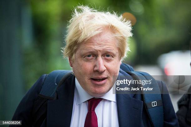 Former London Mayor Boris Johnson leaves his Islington home on July 1, 2016 in London, England. Mr Johnson backed out of the Conservative Leadership...