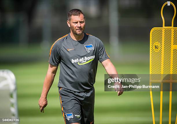 Pal Dardai of Hertha BSC during the training session at Schenkendorfplatz on July 01, 2016 in Berlin, Germany.