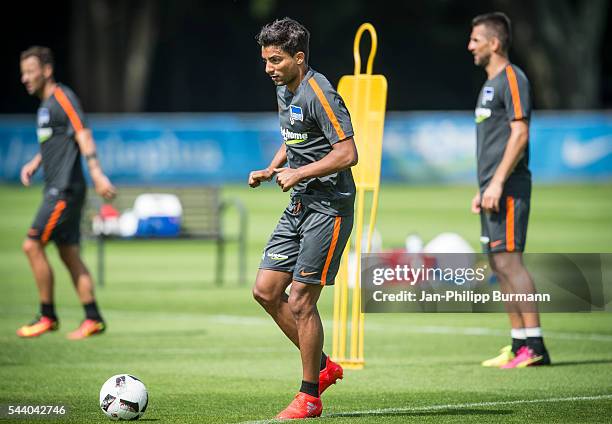 Sami Allagui of Hertha BSC during the training session at Schenkendorfplatz on July 01, 2016 in Berlin, Germany.