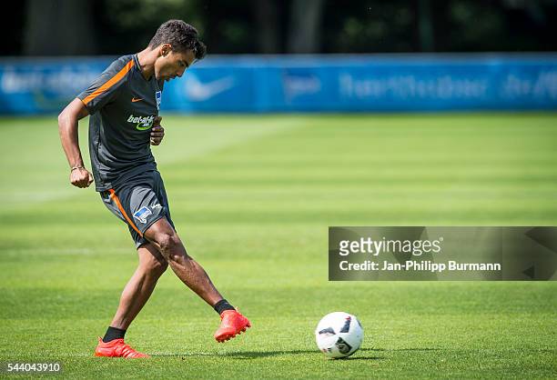Sami Allagui of Hertha BSC during the training session at Schenkendorfplatz on July 01, 2016 in Berlin, Germany.