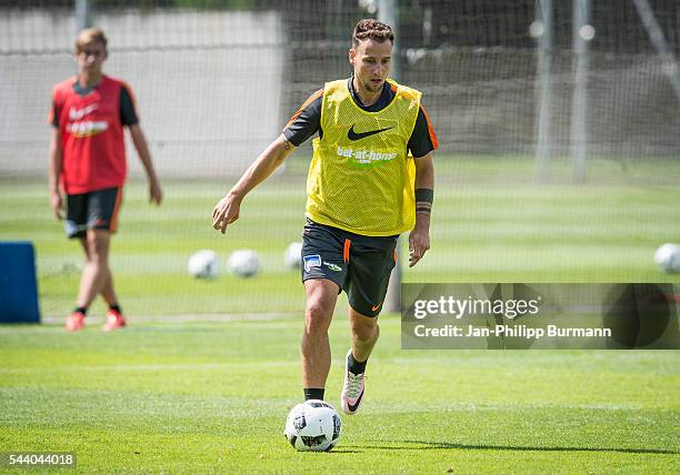 Roy Beerens of Hertha BSC during the training session at Schenkendorfplatz on July 01, 2016 in Berlin, Germany.