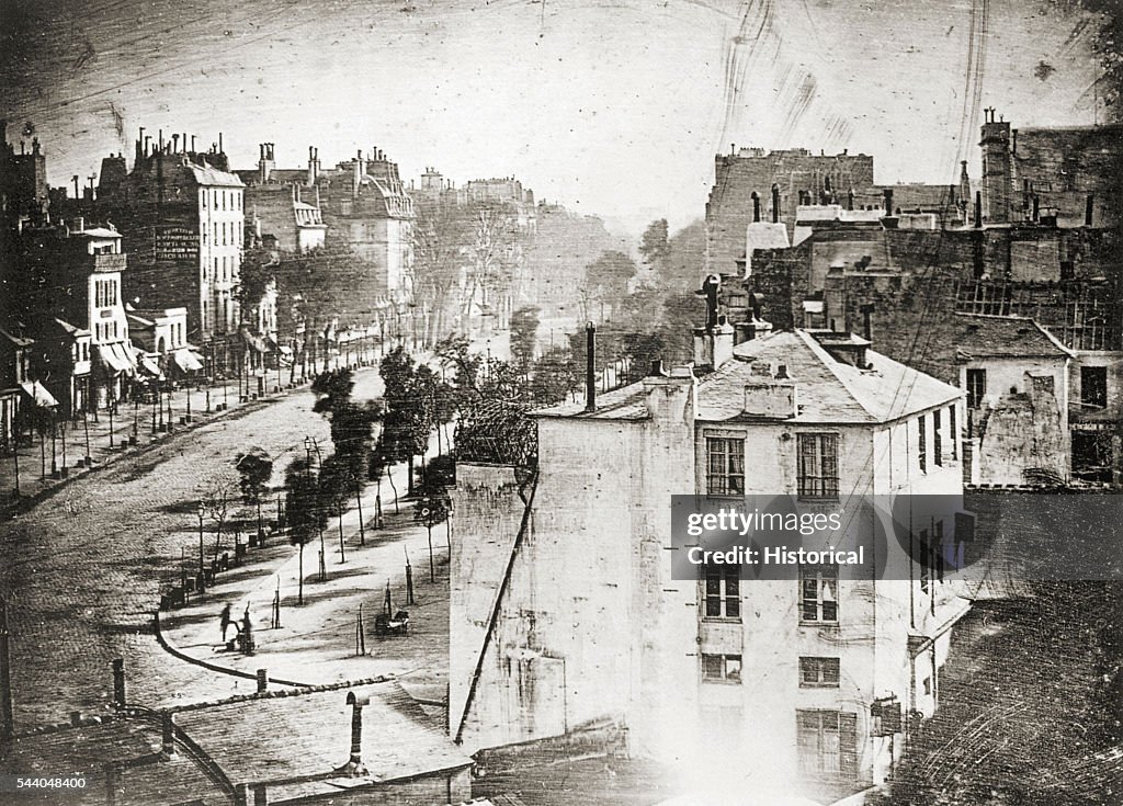 Daguerreotype of Boulevard du Temple