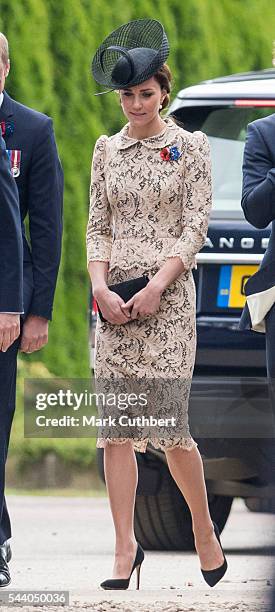 Catherine, Duchess of Cambridge attends a Commemoration of the Centenary of the Battle of the Somme at The Commonwealth War Graves Commission...