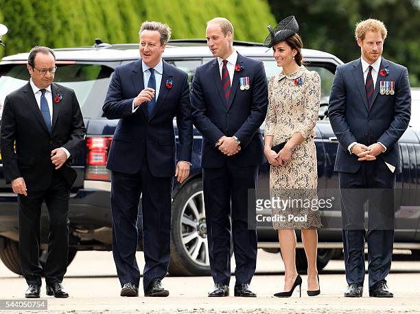 French President Francois Hollande, Prime Minister David Cameron, Prince William, Duke of Cambridge, Catherine, Duchess of Cambridge and Prince Harry...