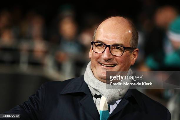 Port president David Koch looks on during the round 15 AFL match between the Port Adelaide Power and the Richmond Tigers at Adelaide Oval on July 1,...