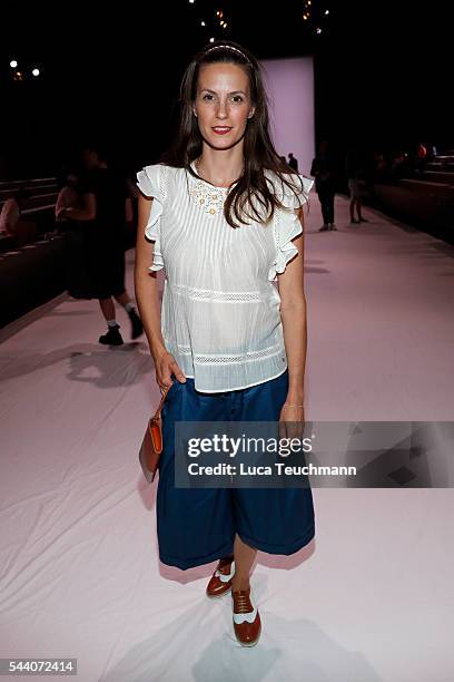 Katrin Wrobel attends the Julian Zigerli show during the Mercedes-Benz Fashion Week Berlin Spring/Summer 2017 at Erika Hess Eisstadion on July 1,...