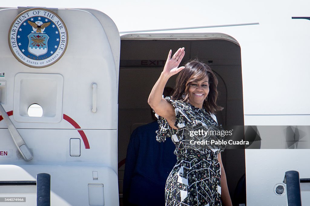 Michelle Obama Leaves Spain