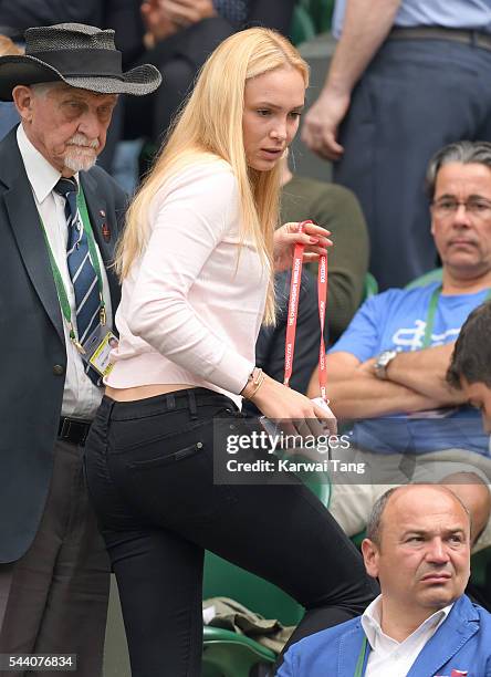 Donna Vekic attends day five of the Wimbledon Tennis Championships at Wimbledon on July 01, 2016 in London, England.