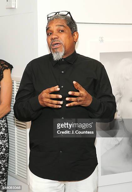 Photographer Marc Baptiste speaks at the "Other Color" By Marc Baptiste Opening at the apART Private Gallery on June 30, 2016 in New York City.