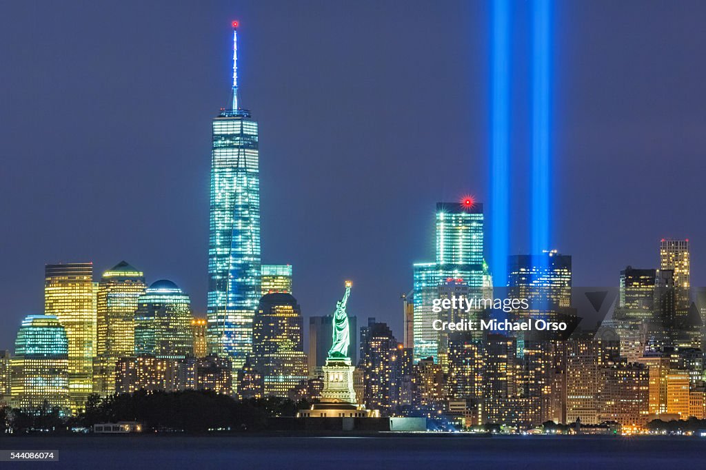 WTC Tribute in Lights, New York City, Downtown Manhattan