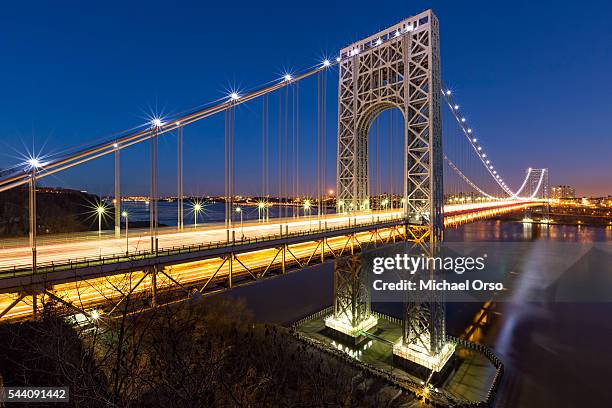 george washington bridge. new jersey, nyc. hudson river - george washington bridge stock pictures, royalty-free photos & images