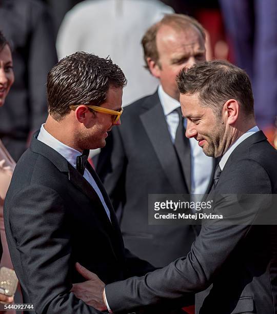 Director Sean Ellis and actor Jamie Dornan , delegation members of Anthropoid movie, arrive at the opening ceremony of the 51st Karlovy Vary...