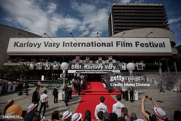 General view of red carpet before the opening ceremony of the opening ceremony of the 51st Karlovy Vary International Film Festival on July 1, 2016...