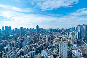 Architecture buildings cityscape in Tokyo skyline at Japan