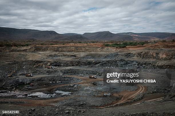 View of Canadian based Strategic Mineral Company Largo Resources' Vanadium pit, near Maracas, in Bahia state, Brazil, on June 15, 2016. Vanadium is...