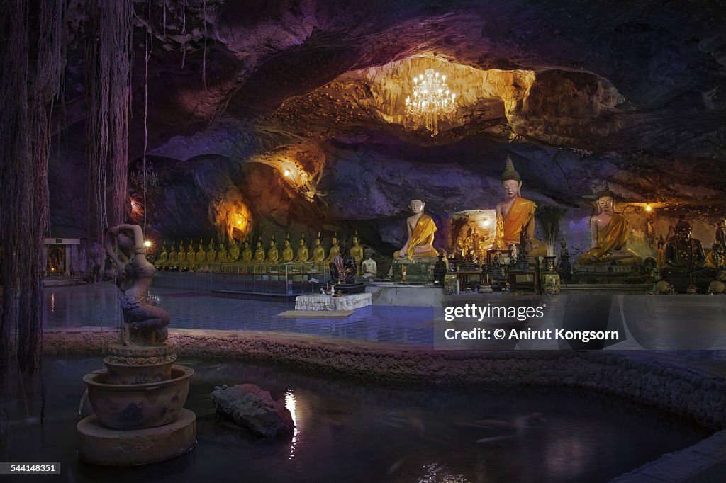 Temple in the colorful cave,Thailand
