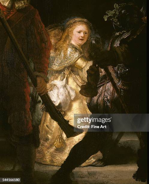 Detail of The Company of Frans Banning Cocq and Willem van Ruytenburch, also known as The Night Watch. | Detail of: 'Company of Frans Banning Cocq...