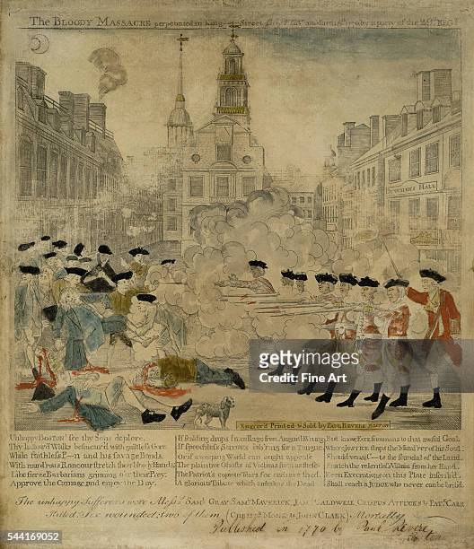 The Bloody Massacre perpetrated in King Street Boston on March 5th 1770 by a party of the 29th Reg't.