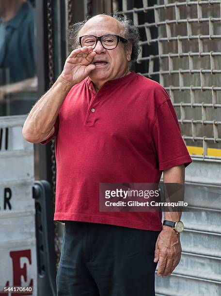 Actor, comedian, producer and director, Danny DeVito is seen filming scenes of season 12 of "It's Always Sunny In Philadelphia" sitcom on July 1,...