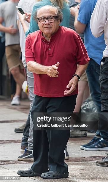 Actor, comedian, producer and director, Danny DeVito is seen filming scenes of season 12 of "It's Always Sunny In Philadelphia" sitcom on July 1,...