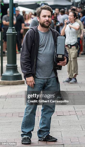 Actor Charlie Day is seen filming scenes of season 12 of "It's Always Sunny In Philadelphia" sitcom on July 1, 2016 in Philadelphia, Pennsylvania.