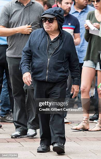 Actor, comedian, producer and director, Danny DeVito is seen filming scenes of season 12 of "It's Always Sunny In Philadelphia" sitcom on July 1,...