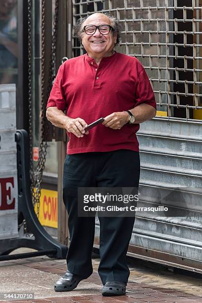 Actor, comedian, producer and director, Danny DeVito is seen filming scenes of season 12 of "It's Always Sunny In Philadelphia" sitcom on July 1,...