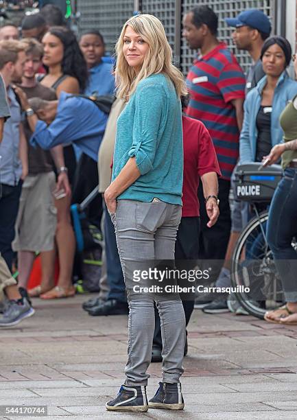 Actress Kaitlin Olson is seen filming scenes of season 12 of "It's Always Sunny In Philadelphia" sitcom on July 1, 2016 in Philadelphia, Pennsylvania.