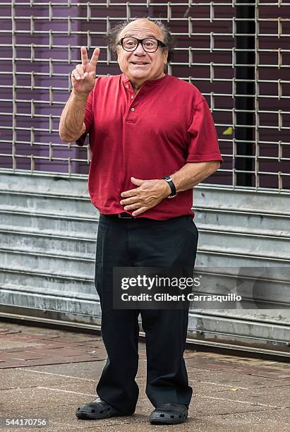 Actor, comedian, producer and director, Danny DeVito is seen filming scenes of season 12 of "It's Always Sunny In Philadelphia" sitcom on July 1,...