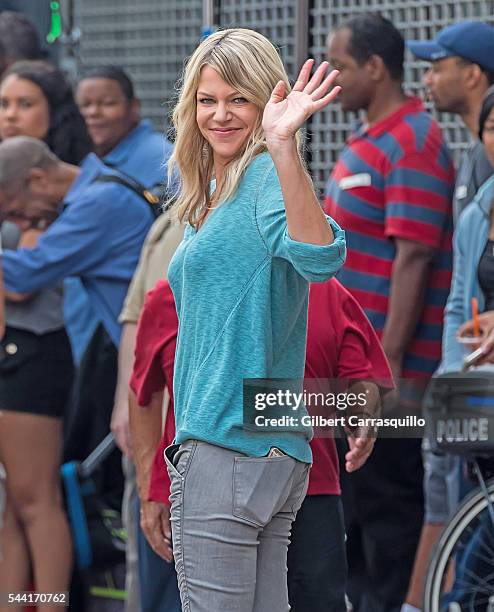 Actress Kaitlin Olson is seen filming scenes of season 12 of "It's Always Sunny In Philadelphia" sitcom on July 1, 2016 in Philadelphia, Pennsylvania.