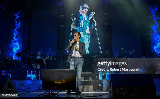 Marc Anthony performs in concert at the RCDE Espanyol football stadium on July 1, 2016 in Barcelona, Spain.