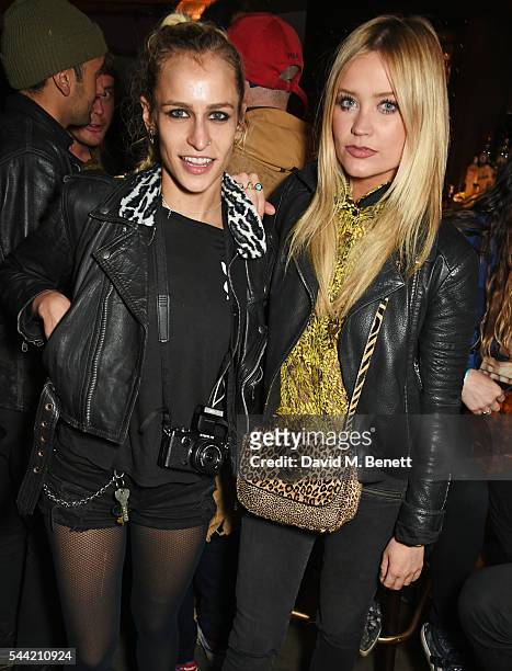 Alice Dellal and Laura Whitmore attend the Massive Attack after party at 100 Wardour St following their performance at the Barclaycard British Summer...